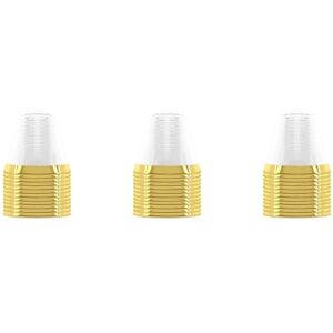 TLILY 36X Plastic Cups 9 Oz Hard Disposable Cup Wine Glass Party Wedding Clear - Gold Rim