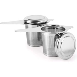 2PCS Stainless Steel Tea Infuser, Tea Filter with Handles & Lid, Tea Strainer, Tea Infuser for Mug, Filter for Teapot, Mug, Bottle, Glass - Alwaysh