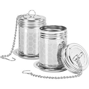 Alwaysh - Pack Tea Infuser, Stainless Steel Tea Strainer, Tea Filter, Tea Strainer with Long Chain and Drip Tray, Suitable for Brewing Tea in Cups,