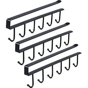 MUMU Kitchen Storage Accessories Set with 3 Cup Holders No Drilling, Storage Hooks for Cups, Mugs, Wine Glasses, Kitchen Utensils with Self-Adhesive