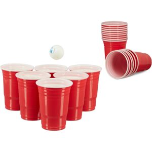 50 Pack of Plastic Cups, American Beer Pong Party Cups for 473 ml / 16 oz, with Rim, Red - Relaxdays 50 Pack of Plastic Cups, American Beer Pong Party Cups for 473 ml / 16 oz, with Rim, Red - Relaxdays