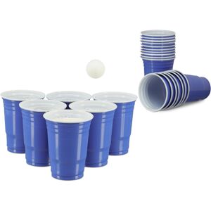 50 Pack of Plastic Cups, American Beer Pong Party Cups for 473 ml / 16 oz, with Rim, Blue - Relaxdays 50 Pack of Plastic Cups, American Beer Pong Party Cups for 473 ml / 16 oz, with Rim, Blue - Relaxdays