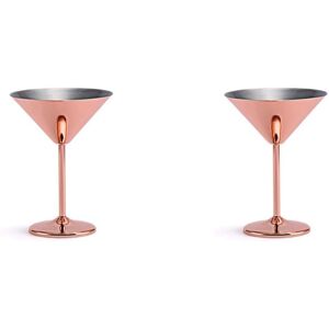 TLILY 2X Stainless Steel Martini Cocktail Glass Wine Tall Base Unbreakable Metal Bar TLILY 2X Stainless Steel Martini Cocktail Glass Wine Tall Base Unbreakable Metal Bar