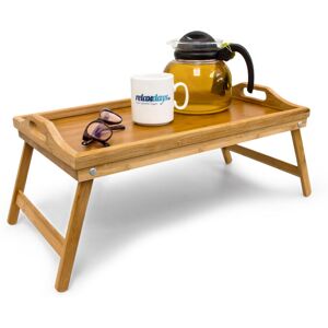 RELAXDAYS 2x Bamboo Wooden Breakfast in Bed Tray, 21.5 x 47 x 27 cm, Serving Tray With Folding Legs And Handles, Natural Brown RELAXDAYS 2x Bamboo Wooden Breakfast in Bed Tray, 21.5 x 47 x 27 cm, Serving Tray With Folding Legs And Handles, Natural Brown