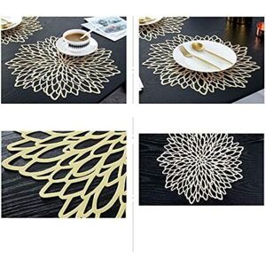 TORMATOR 38cm Round Placemat Set, 4 Pieces, Metallic Gold Round Placemat Set, Non-Slip PVC Protective Mat with Plastic Coaster Mats TORMATOR 38cm Round Placemat Set, 4 Pieces, Metallic Gold Round Placemat Set, Non-Slip PVC Protective Mat with Plastic Coaster Mats