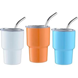 TLILY 3Pack Mini Tumbler Shot Glass with Straw & Lid, Cups, Double Wall Glasses, 2Oz(C) TLILY 3Pack Mini Tumbler Shot Glass with Straw & Lid, Cups, Double Wall Glasses, 2Oz(C)