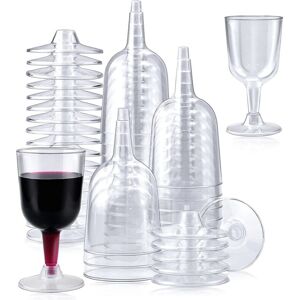 TLILY 50Pcs Clear Plastic Wine Glass Recyclable, Disposable & Reusable Cups for Champagne, Dessert, Beer, Pudding, Party TLILY 50Pcs Clear Plastic Wine Glass Recyclable, Disposable & Reusable Cups for Champagne, Dessert, Beer, Pudding, Party
