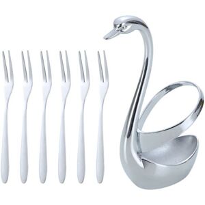 ORCHIDÉE 6 creative dessert forks with swan's foot ORCHIDÉE 6 creative dessert forks with swan's foot