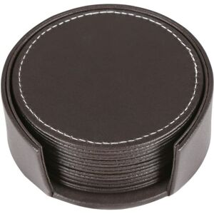 WOIYIC 6pcs Leather Cup Coaster with Stand (Brown) WOIYIC 6pcs Leather Cup Coaster with Stand (Brown)