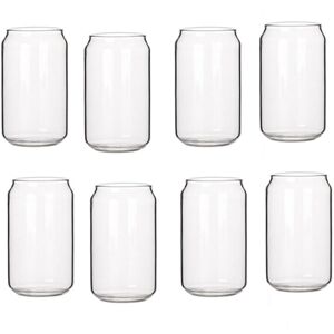 TLILY 8 Pack Fashion Glass Shaped Cans Juice Milk Single Cup Beer Shake Dessert Cola Mug, 400ml TLILY 8 Pack Fashion Glass Shaped Cans Juice Milk Single Cup Beer Shake Dessert Cola Mug, 400ml