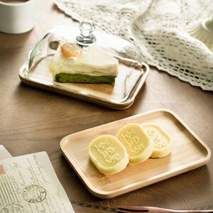 LUNSY Cake Dessert Wood Plate With Clear Glass Dust Cover Tray Restaurant Serving Dishserving Cheese Pudding Snack Kitchen Plate LUNSY Cake Dessert Wood Plate With Clear Glass Dust Cover Tray Restaurant Serving Dishserving Cheese Pudding Snack Kitchen Plate
