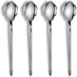 CCYKXA Set of 4 unique stainless steel soup spoons, mythical Poseidon long-handled soup spoon, thick and heavy silver, 19.1 cm, silver CCYKXA Set of 4 unique stainless steel soup spoons, mythical Poseidon long-handled soup spoon, thick and heavy silver, 19.1 cm, silver