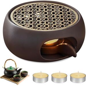 YS-YALOTRS Ceramic teapot warmer, ceramic warmer, tea warmer with 3 candles and cushions, teapot warmer, warmer for beverages, tea, milk YS-YALOTRS Ceramic teapot warmer, ceramic warmer, tea warmer with 3 candles and cushions, teapot warmer, warmer for beverages, tea, milk