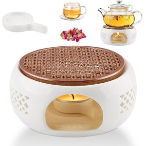 YS-YALOTRS Ceramic teapot warmer, tea warmer for teapots, small warmer with tea light holder for teacups and teapots, white (without tea light, without teapot) YS-YALOTRS Ceramic teapot warmer, tea warmer for teapots, small warmer with tea light holder for teacups and teapots, white (without tea light, without teapot)