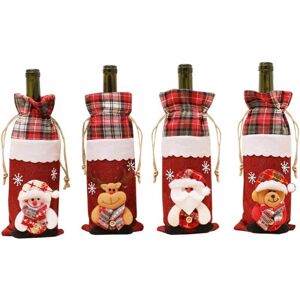 COOCHEER Christmas Wine Bottle Cover 4 Pcs Red Wine Bags for Dressing Up Reusable Wine Bottle Wine Gift Bags for Home Dinner Party Decoration Table Decor COOCHEER Christmas Wine Bottle Cover 4 Pcs Red Wine Bags for Dressing Up Reusable Wine Bottle Wine Gift Bags for Home Dinner Party Decoration Table Decor