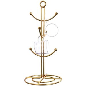 Tlily - Countertop Mug Tree, 6 Hook Coffee Cup Dryer Kitchen Tree Tea Cups Holder Stand,Gold Tlily - Countertop Mug Tree, 6 Hook Coffee Cup Dryer Kitchen Tree Tea Cups Holder Stand,Gold