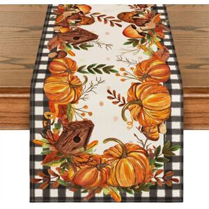Fuleadture Autumn Table Runner, 40 x 130 cm, Pumpkin Leaves, Rustic Decoration for Kitchen, Dining Room and Dinner, Orange Pumpkins Fuleadture Autumn Table Runner, 40 x 130 cm, Pumpkin Leaves, Rustic Decoration for Kitchen, Dining Room and Dinner, Orange Pumpkins