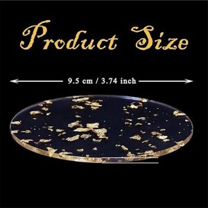 TLILY Gold Foil Acrylic Coasters Set of 6 for Drinks Nordic Style Tea Coaster Coffee Cup Insulation Pad Bowls,9.5cm TLILY Gold Foil Acrylic Coasters Set of 6 for Drinks Nordic Style Tea Coaster Coffee Cup Insulation Pad Bowls,9.5cm