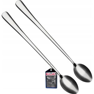 KADAX Long Stainless Steel Spoons, Set of 2, Latte Spoons, 21.4cm, Silver KADAX Long Stainless Steel Spoons, Set of 2, Latte Spoons, 21.4cm, Silver