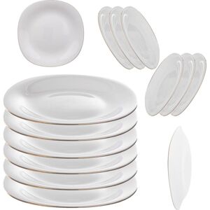 KADAX Plate 27cm White with Gold Rim 6pcs. KADAX Plate 27cm White with Gold Rim 6pcs.