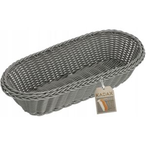 KADAX Woven Basket, Bread Basket, Fruit Basket, Grey, Oblong KADAX Woven Basket, Bread Basket, Fruit Basket, Grey, Oblong