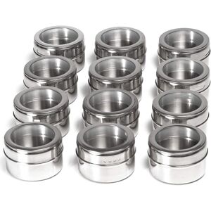 SNQ Magnetic Spice Jars, Set of 12, Stainless Steel, Grilling Dishes, BBQ Accessories SNQ Magnetic Spice Jars, Set of 12, Stainless Steel, Grilling Dishes, BBQ Accessories