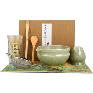 YS-YALOTRS Matcha Kit 7-piece set - including a bamboo whisk, a spoon, a sieve, a 500ml matcha bowl and a whisk stand, Ceramic Matcha Tea Set, Matcha Ceremony YS-YALOTRS Matcha Kit 7-piece set - including a bamboo whisk, a spoon, a sieve, a 500ml matcha bowl and a whisk stand, Ceramic Matcha Tea Set, Matcha Ceremony