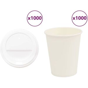 Paper Coffee Cups with Lids 1000 pcs 8oz 200ml vidaXL Paper Coffee Cups with Lids 1000 pcs 8oz 200ml vidaXL