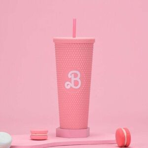 SNQ Pink studded mug, pink cup, 710ml water bottle with straw for girls, movie merchandise, unisex travel mug, compatible with cup holders, for home, SNQ Pink studded mug, pink cup, 710ml water bottle with straw for girls, movie merchandise, unisex travel mug, compatible with cup holders, for home,