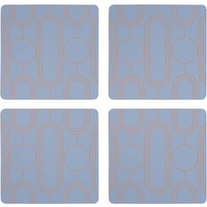 Premier Housewares - Placemats And Coaster Square Sets 4 Blue Patterned Table Mats And Coasters Set Contemporary Coasters Durable Textured Coasters Premier Housewares - Placemats And Coaster Square Sets 4 Blue Patterned Table Mats And Coasters Set Contemporary Coasters Durable Textured Coasters