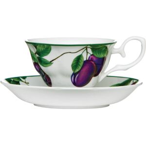 Premier Housewares - Interiors By Premier Durable Design Fruits Sugar Plum Cup And Saucer, Durable Tea Set, Bone China Cup And Saucer For Bedroom Premier Housewares - Interiors By Premier Durable Design Fruits Sugar Plum Cup And Saucer, Durable Tea Set, Bone China Cup And Saucer For Bedroom