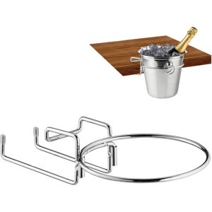 Relaxdays Champagne Cooler, 2x Set, Table-Mounted with 18 cm Ø, Compact Wine Bottle Holder, Stainless Steel, Silver Relaxdays Champagne Cooler, 2x Set, Table-Mounted with 18 cm Ø, Compact Wine Bottle Holder, Stainless Steel, Silver