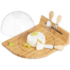 Relaxdays Cheese Bell with Bamboo Cheese Board, Parmesan Crusher, Cheese Knife, Cheese Fork, Magnetic Cheese Storage, Natural Relaxdays Cheese Bell with Bamboo Cheese Board, Parmesan Crusher, Cheese Knife, Cheese Fork, Magnetic Cheese Storage, Natural