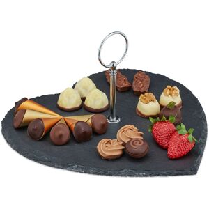 Relaxdays Slate Serving Plate, Heart Shaped, Handle, Platter for Sushi & Cheese, Wedding & Valentine's Day, Dark Grey Relaxdays Slate Serving Plate, Heart Shaped, Handle, Platter for Sushi & Cheese, Wedding & Valentine's Day, Dark Grey