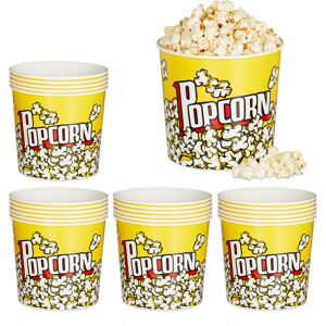 Relaxdays Popcorn Bucket Plastic, Set of 24, Reusable, Plastic Box, Snacks, Sweets, 2.8 L, Durable, Retro, Yellow Relaxdays Popcorn Bucket Plastic, Set of 24, Reusable, Plastic Box, Snacks, Sweets, 2.8 L, Durable, Retro, Yellow
