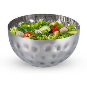 Relaxdays Serving Bowl, Hammered Design, Stainless Steel, Round, for Salad & Snacks, Ø 20 cm, Baking & Mixing, Silver Relaxdays Serving Bowl, Hammered Design, Stainless Steel, Round, for Salad & Snacks, Ø 20 cm, Baking & Mixing, Silver