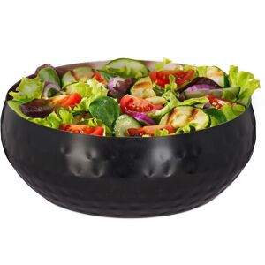 Relaxdays - 3x Serving Bowls, Hammered Design, Stainless Steel, Round, Salad & Snacks, Kitchen Dish, 5x13cm, Black/Copper Relaxdays - 3x Serving Bowls, Hammered Design, Stainless Steel, Round, Salad & Snacks, Kitchen Dish, 5x13cm, Black/Copper