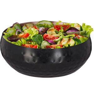 Relaxdays - 2x Serving Bowls, Hammered Design, Stainless Steel, Round, Salad & Snacks, Kitchen Dish, 5x13cm, Black/Copper Relaxdays - 2x Serving Bowls, Hammered Design, Stainless Steel, Round, Salad & Snacks, Kitchen Dish, 5x13cm, Black/Copper