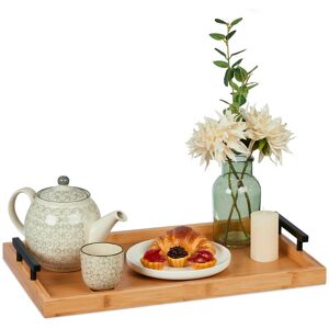 Relaxdays Serving Tray, Breakfast in Bed Tablet, with Rim, Natural Bamboo, Snacks, Coffee & Tea, HWD: 7x50x30cm, Brown Relaxdays Serving Tray, Breakfast in Bed Tablet, with Rim, Natural Bamboo, Snacks, Coffee & Tea, HWD: 7x50x30cm, Brown