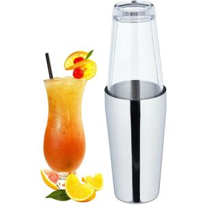 Relaxdays Cocktail Shaker. Boston Style, 2 Part Set, Glass and Stainless Steel Mixer, 400 & 600 ml, Silver/Transparent Relaxdays Cocktail Shaker. Boston Style, 2 Part Set, Glass and Stainless Steel Mixer, 400 & 600 ml, Silver/Transparent