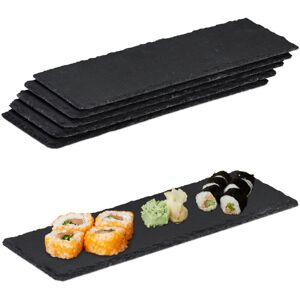 Serving Slate, 24x Set, Dessert Platter, Cheese & Sushi Board, 30x10 cm, Charcuterie Board, Restaurant, Black - Relaxdays Serving Slate, 24x Set, Dessert Platter, Cheese & Sushi Board, 30x10 cm, Charcuterie Board, Restaurant, Black - Relaxdays
