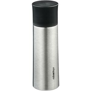 Stainless Steel Drinks Bottle, 400 ml, Leakproof, Cold & Hot Beverages, Vacuum Insulated, with Cup, Silver - Relaxdays Stainless Steel Drinks Bottle, 400 ml, Leakproof, Cold & Hot Beverages, Vacuum Insulated, with Cup, Silver - Relaxdays