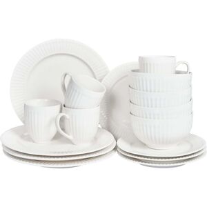 Beliani Cowslip White Dinnerware Set for 4 - Dinnerware Set Beliani Cowslip White Dinnerware Set for 4 - Dinnerware Set
