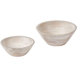 Beliani - Set of 2 Fruit Bowls Mango Wood Iron Handmade Light Brown Luxor Beliani - Set of 2 Fruit Bowls Mango Wood Iron Handmade Light Brown Luxor
