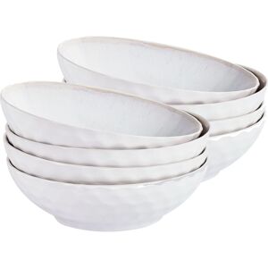 Beliani Set Of 8 Deep Plates - Light Grey - Plates Beliani Set Of 8 Deep Plates - Light Grey - Plates