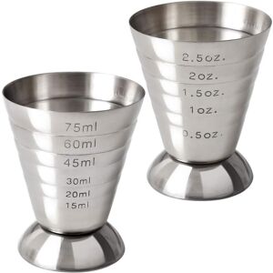 IKODM Stainless Steel Cocktail Jiggers, 2.5 oz, 75 ml, 5 Tablespoons, 2 Pack IKODM Stainless Steel Cocktail Jiggers, 2.5 oz, 75 ml, 5 Tablespoons, 2 Pack