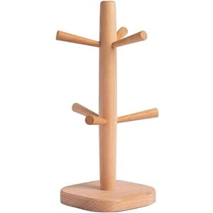 Tinor - Wooden Mug Holder Tree, Coffee Mug Rack with 6 Hooks, Coffee Mug Holder for Kitchen Countertop, Tea Cup Holder, Coffee Mug Dryer Tinor - Wooden Mug Holder Tree, Coffee Mug Rack with 6 Hooks, Coffee Mug Holder for Kitchen Countertop, Tea Cup Holder, Coffee Mug Dryer