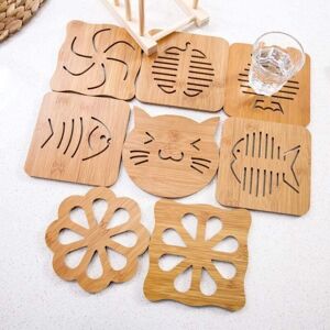 Wooden Placemat, Insulating, Creative, Anti-scalding, for pots, bowls, coasters, set Wooden Placemat, Insulating, Creative, Anti-scalding, for pots, bowls, coasters, set