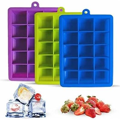 LONGZIMING 2 Pack Silicone Ice Cube Trays for Baby Food, Water, Whiskey or Cocktail, Flexible Twist and Pop for Easy Release - Random Color LONGZIMING 2 Pack Silicone Ice Cube Trays for Baby Food, Water, Whiskey or Cocktail, Flexible Twist and Pop for Easy Release - Random Color