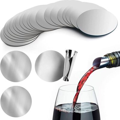 BASETBL 50pcs Wine Pourer Disc, Aluminum Wine Pourer, Anti-Drip Aluminum Foil, Flexible Anti-Drip Disc, Wine Disc, Wine Pourer Foil, Suitable for BASETBL 50pcs Wine Pourer Disc, Aluminum Wine Pourer, Anti-Drip Aluminum Foil, Flexible Anti-Drip Disc, Wine Disc, Wine Pourer Foil, Suitable for
